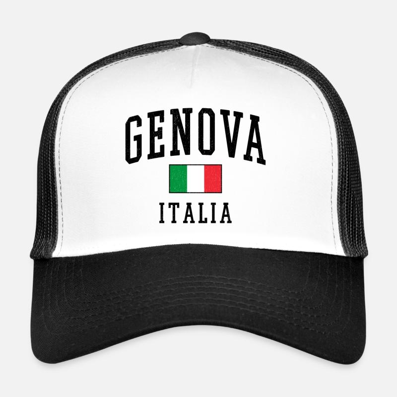 Conception de Gêne avec drapeau et lettres Italiennes Casquette trucker 
