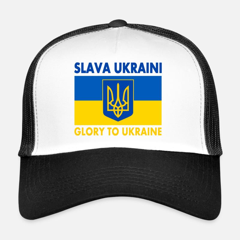 Slava ukraini - Trucker Cap - Weiß/Schwarz