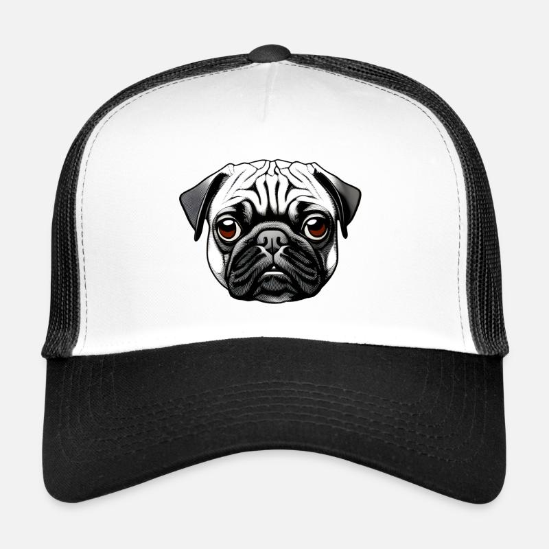 Pug Design Graphic Print Motif Trucker Cap