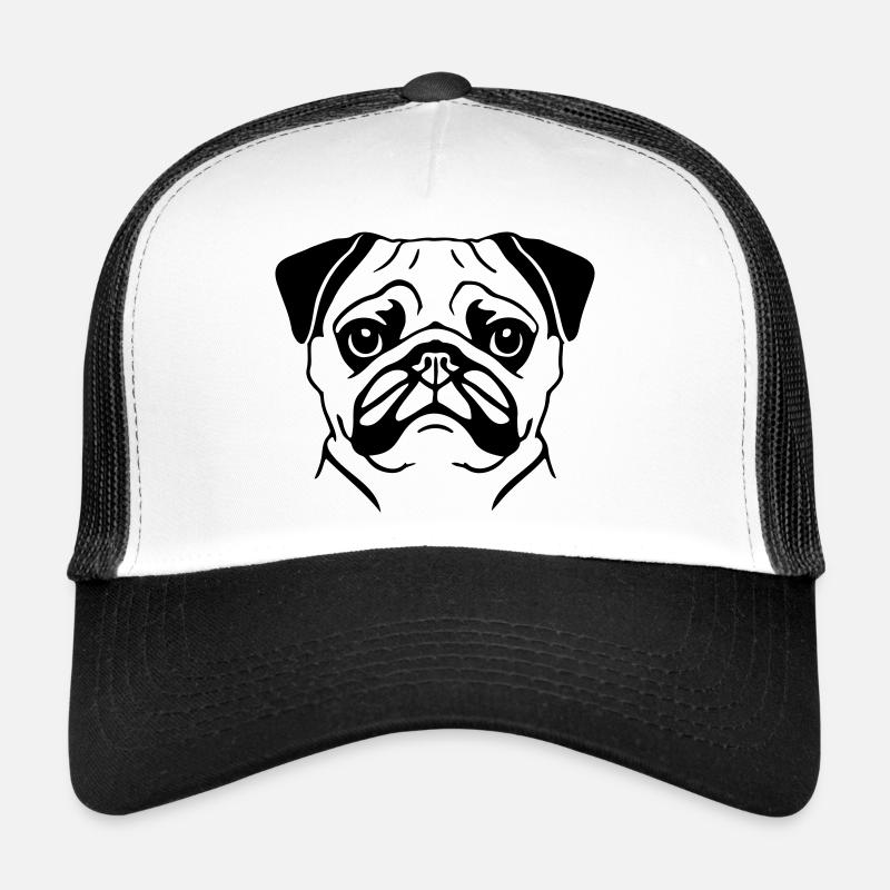 Illustration vectorielle de portrait de carlin Casquette trucker 
