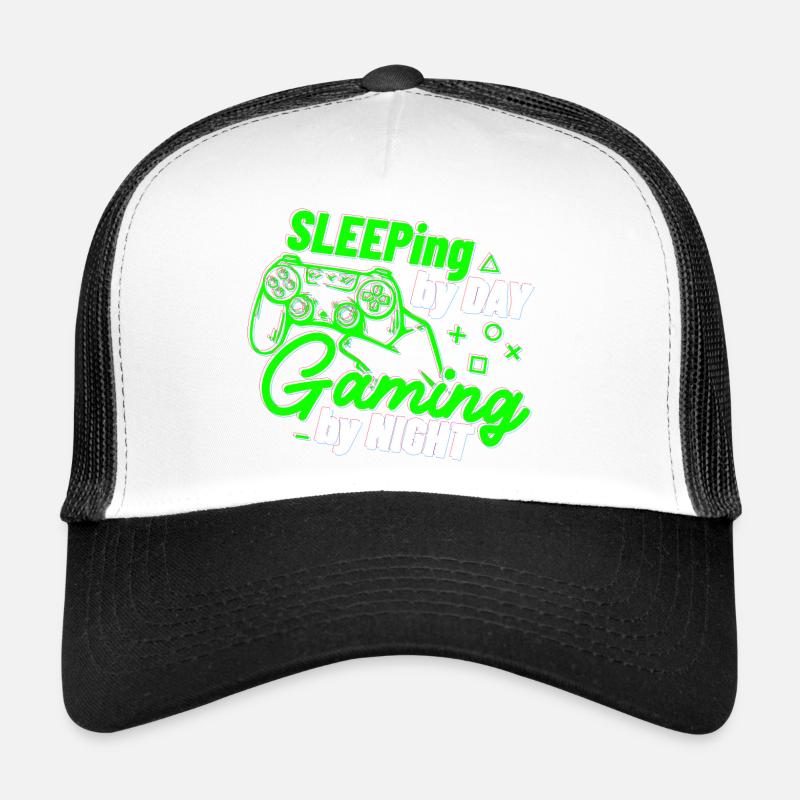 Dormir le jour Jouer la nuit Casquette trucker 