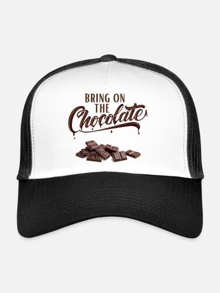 Apportez le chocolat - Schokoliebe - Casquette trucker  - blanc/noir - Devant