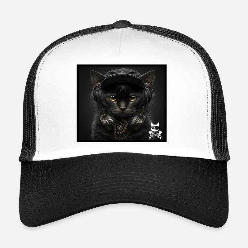 Katzen DJ mit Kopfhörern Trucker Cap