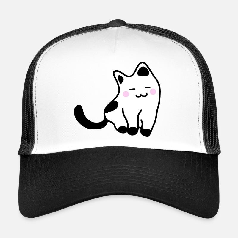 Chaton blanc Casquette trucker 