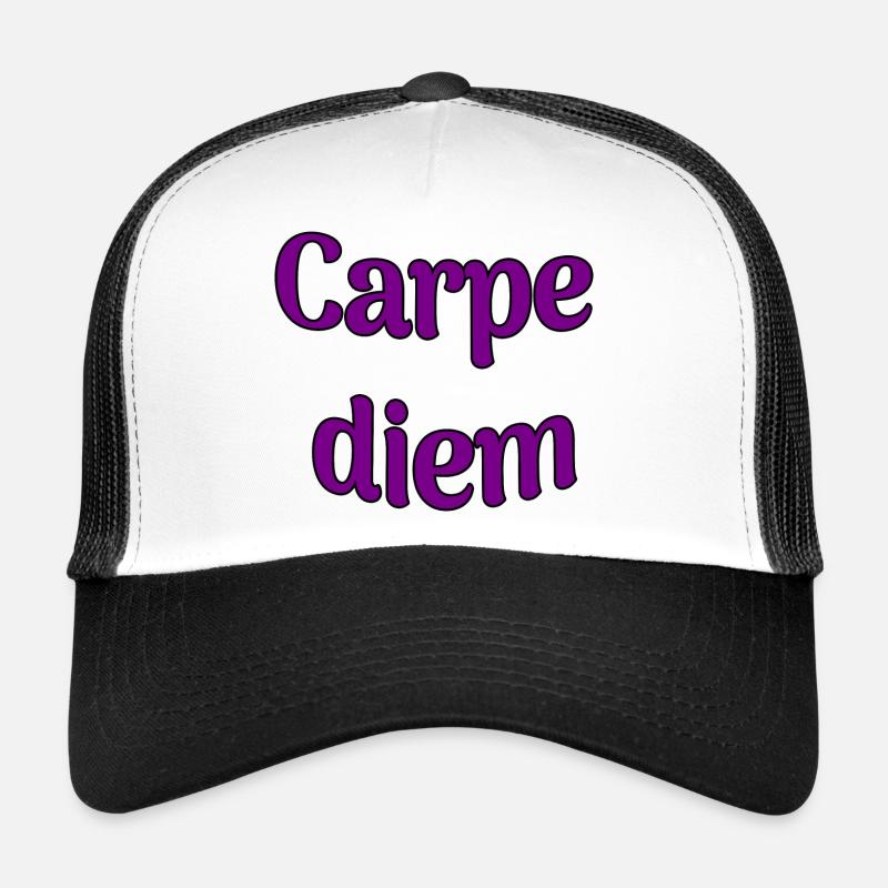 Carpe diem - Trucker Cap - Weiß/Schwarz