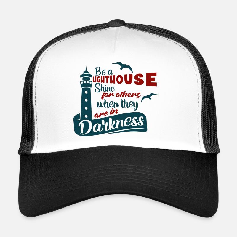 Sei ein Leuchtturm- Strahle für andere. - Trucker Cap - Weiß/Schwarz