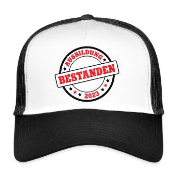 Ausbildung Bestanden 2023 Gesellen Handwerk Azubi - Trucker Cap - Weiß/Schwarz - Vorne