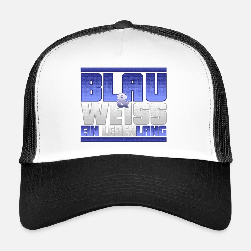 Blau Weiss ein Leben Lang - Trucker Cap - Weiß/Schwarz