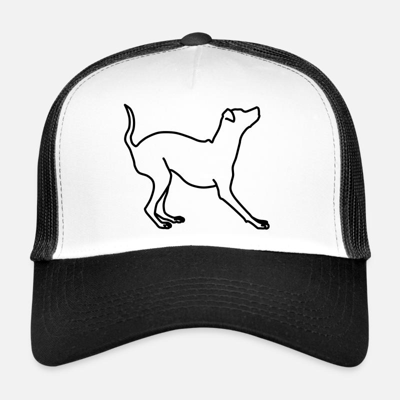 Pinscher Lineart miniature 1 - Casquette trucker - blanc/noir
