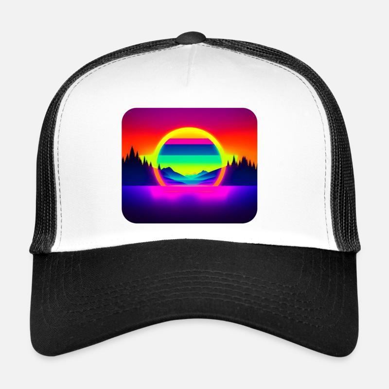 Retro 16 - Trucker Cap - Weiß/Schwarz