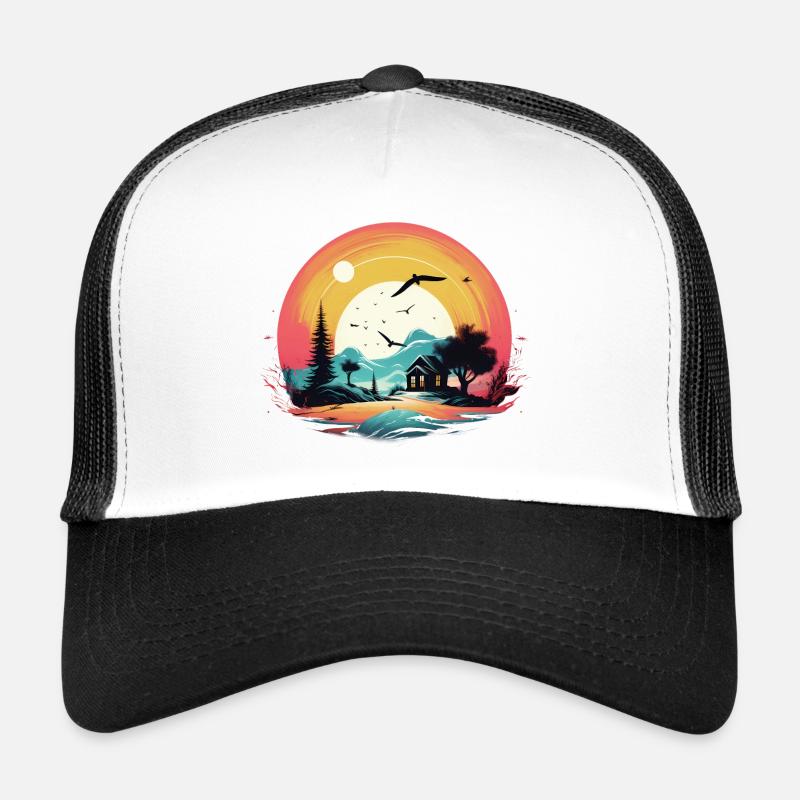 Coucher de soleil Casquette trucker 