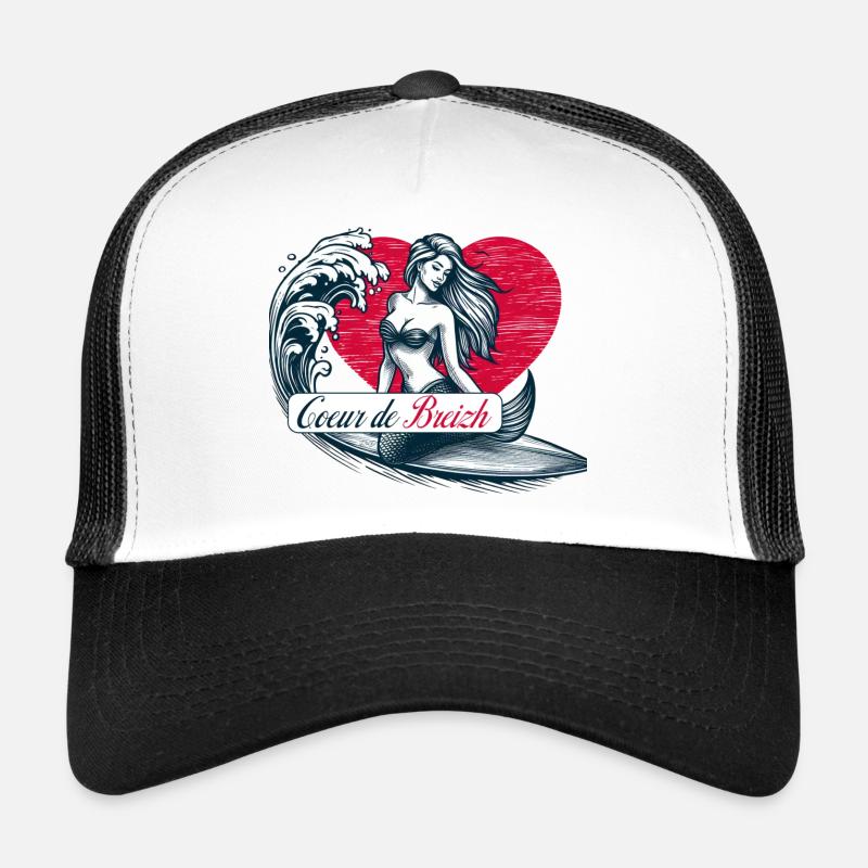 sirene de la torche surfeuse coeur de breizh Casquette trucker 