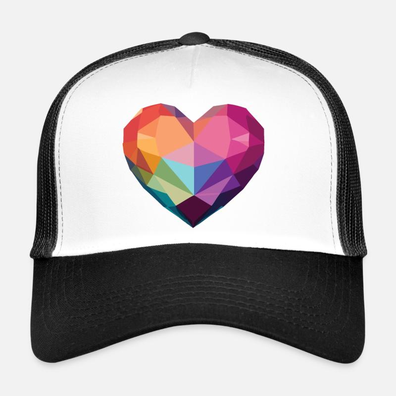 Amour - Cœur Low Poly Casquette trucker 