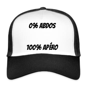 T-shirt humour apéro abdos - Casquette trucker  - blanc/noir - Devant