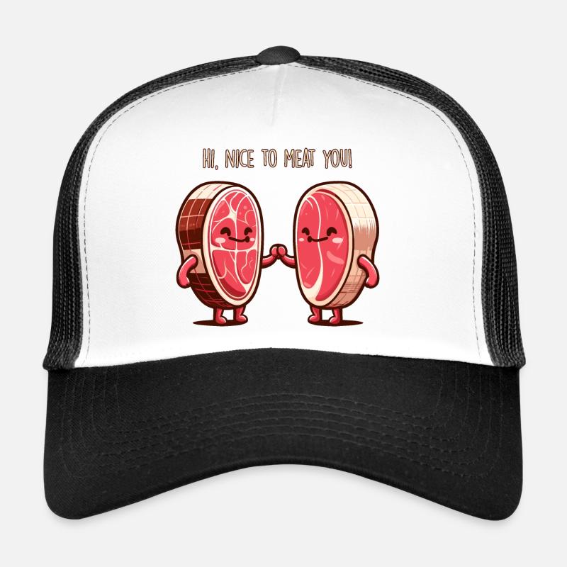 Schön zum Fleisch - Trucker Cap - Weiß/Schwarz