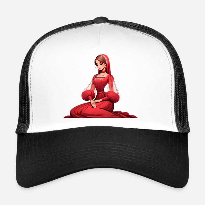 Ded Moroz Snegurotschka russischer Weihnachtsmann - Trucker Cap - Weiß/Schwarz