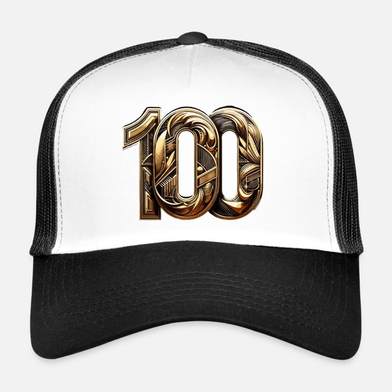 100 ans or moderne 100e cadeau d’anniversaire Casquette trucker 