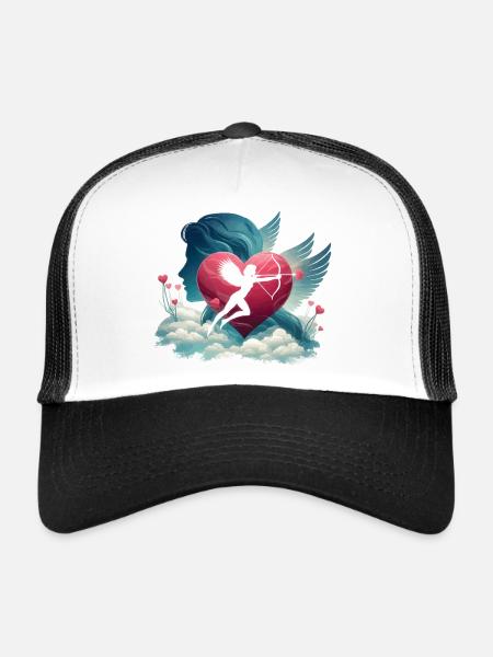 Cupid Archer Heart Artwork - Trucker Cap - white/black - Front