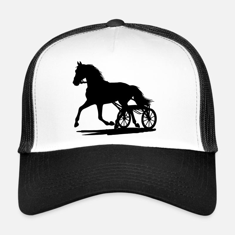 Trotteur devant une silhouette sulky Casquette trucker 