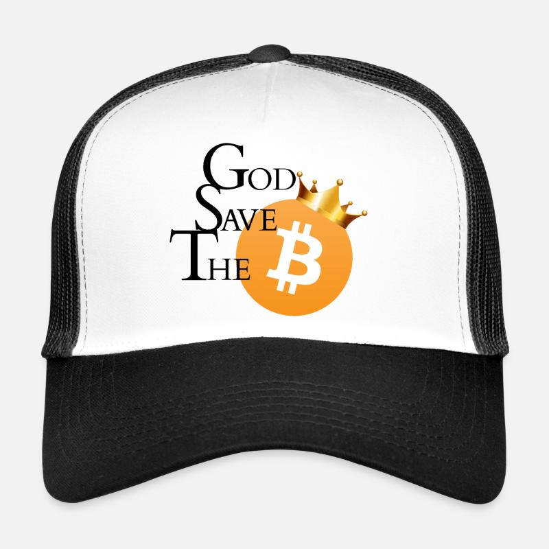 GOD SAVE THE BITCOIN - Casquette trucker  - blanc/noir