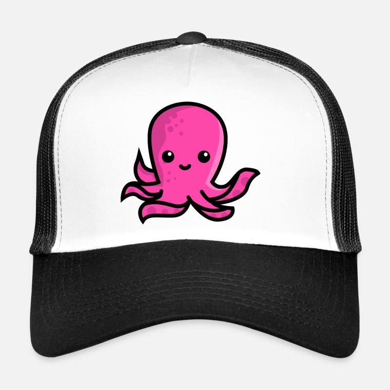 Octopus - Trucker Cap - Weiß/Schwarz