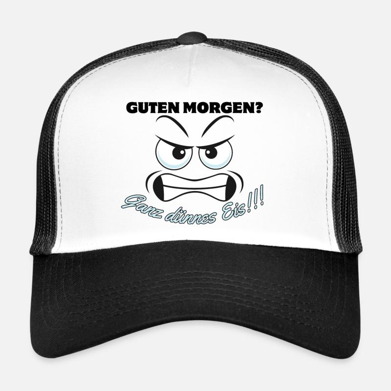 Wütendes Eisbär Motiv mit Spruch - Trucker Cap - Weiß/Schwarz