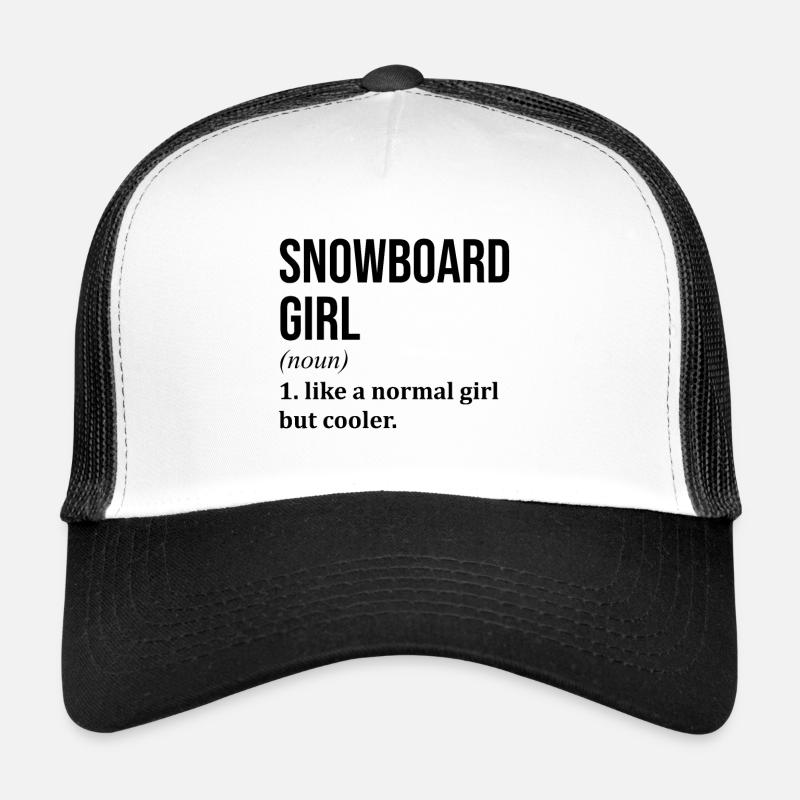 Snowboard - Trucker Cap - Weiß/Schwarz