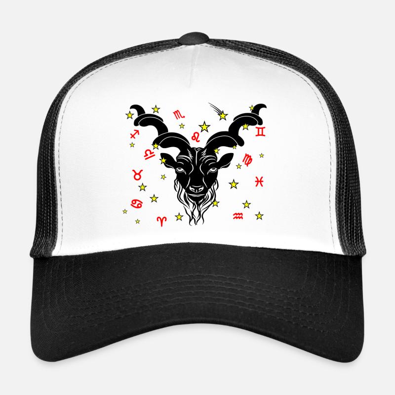 Signe du zodiaque signe étoile logo Capricorne Casquette trucker 