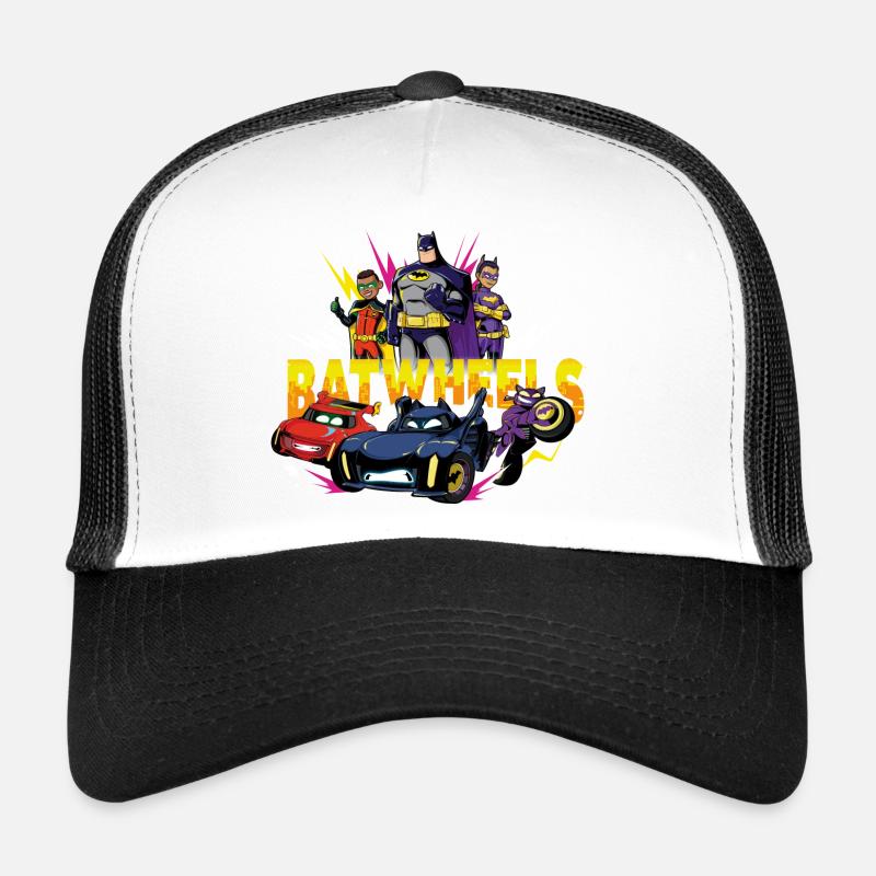 Batwheels Logo Mit Superhelden Und Ihren Autos - Trucker Cap - Weiß/Schwarz