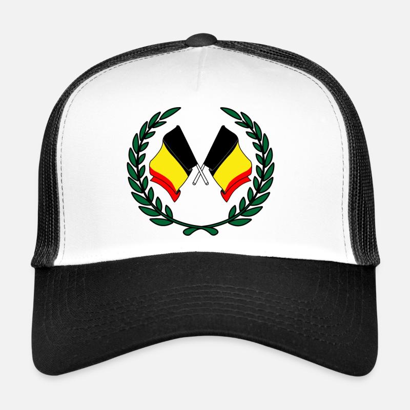 Flaggen Belgien im Lorbeerkranz Trucker Cap