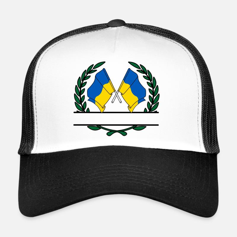 Drapeaux Ukraine bannière couronne de laurier Casquette trucker 