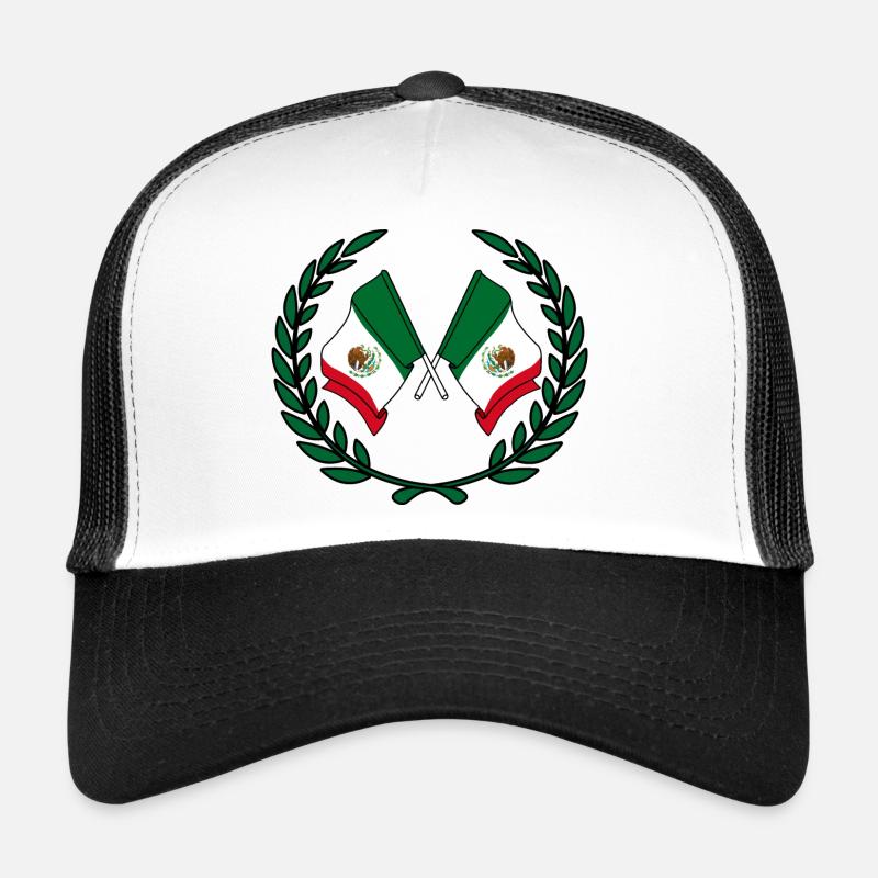 Flags Mexico in laurel wreath Trucker Cap