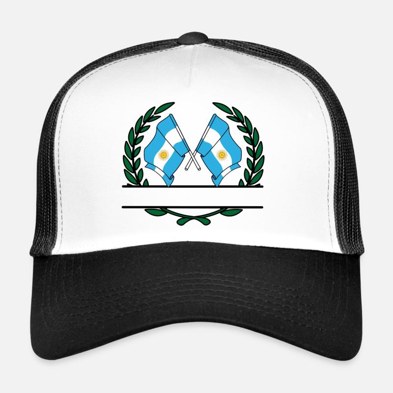 Flags Argentina laurel wreath banner Trucker Cap