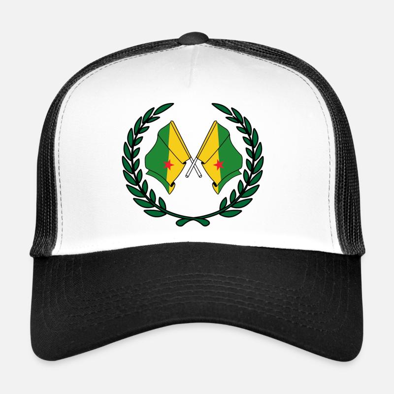 Drapeaux Guyane française en couronne de laurier Casquette trucker 