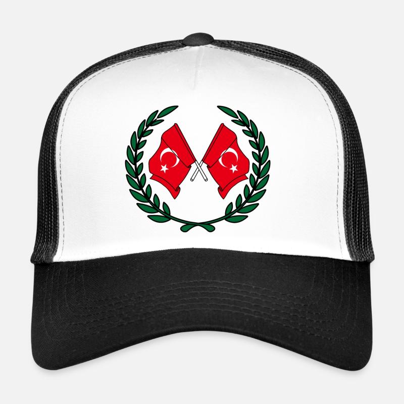 Drapeaux de la Turquie en couronne de laurier Casquette trucker 