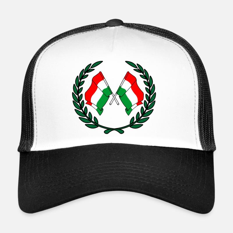 Flaggen Ungarn im Lorbeerkranz Trucker Cap