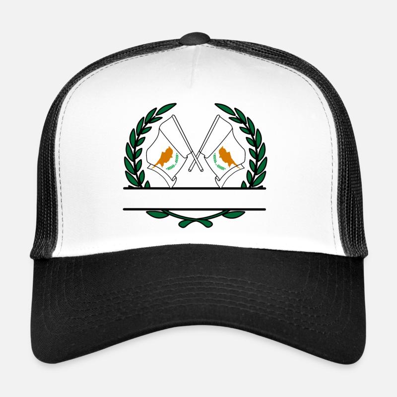 Drapeaux chypriote couronne de laurier bannière Casquette trucker 