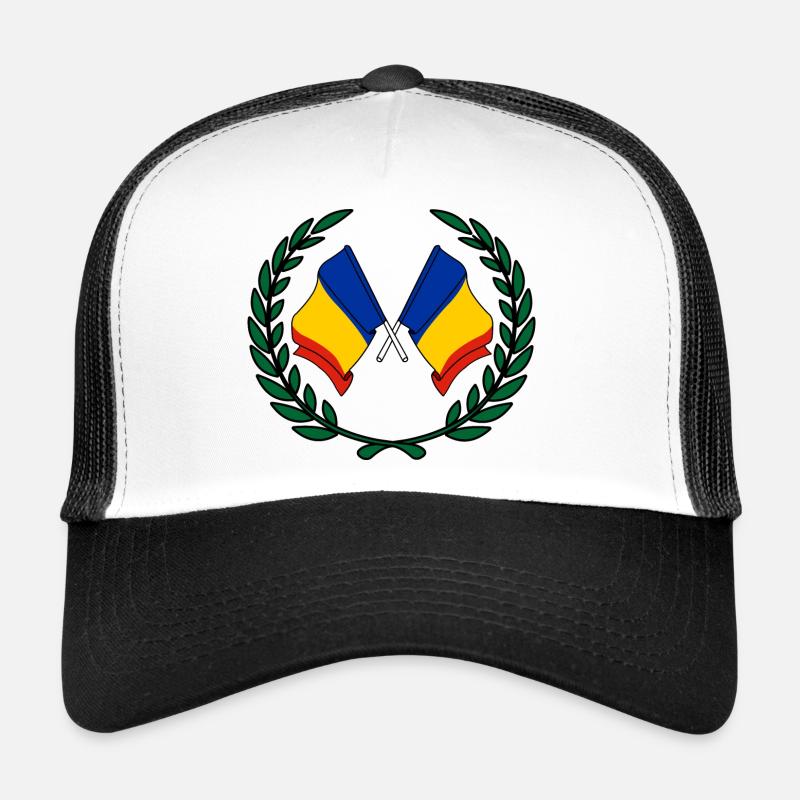 Drapeaux Roumanie en couronne de laurier Casquette trucker 