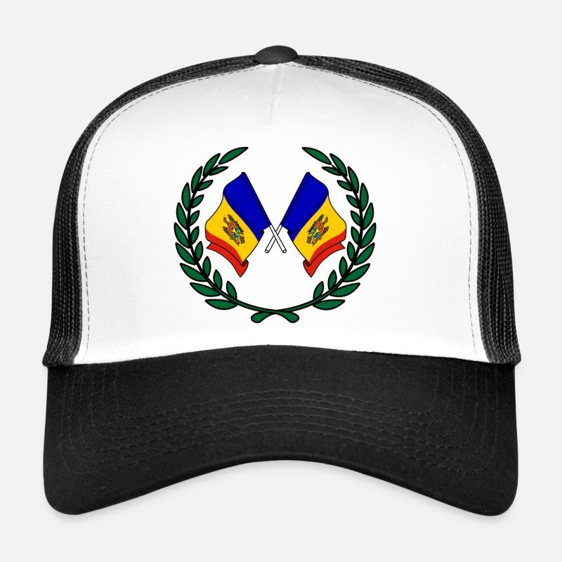 Flags Moldova in laurel wreath Trucker Cap
