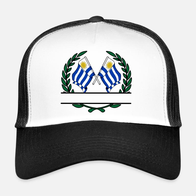 Flags Uruguay laurel wreath banner Trucker Cap