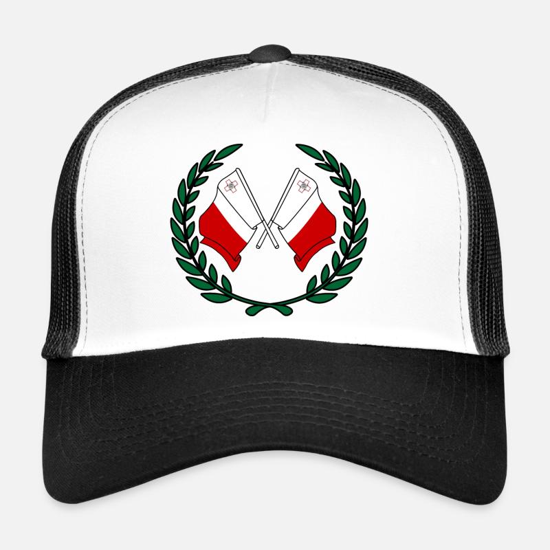 Flaggen Malta im Lorbeerkranz Trucker Cap