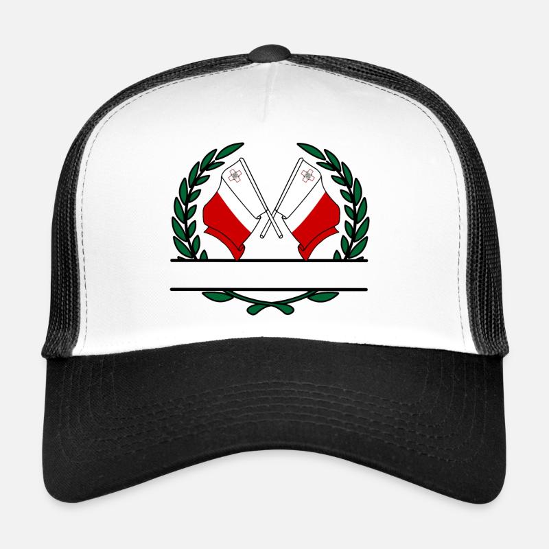 Drapeaux Malte couronne de laurier bannière Casquette trucker 
