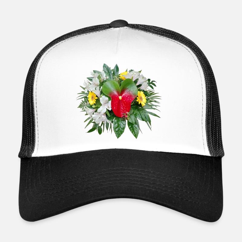 BLUMENSTRAUSS mit FLAMINGOBLUME Trucker Cap