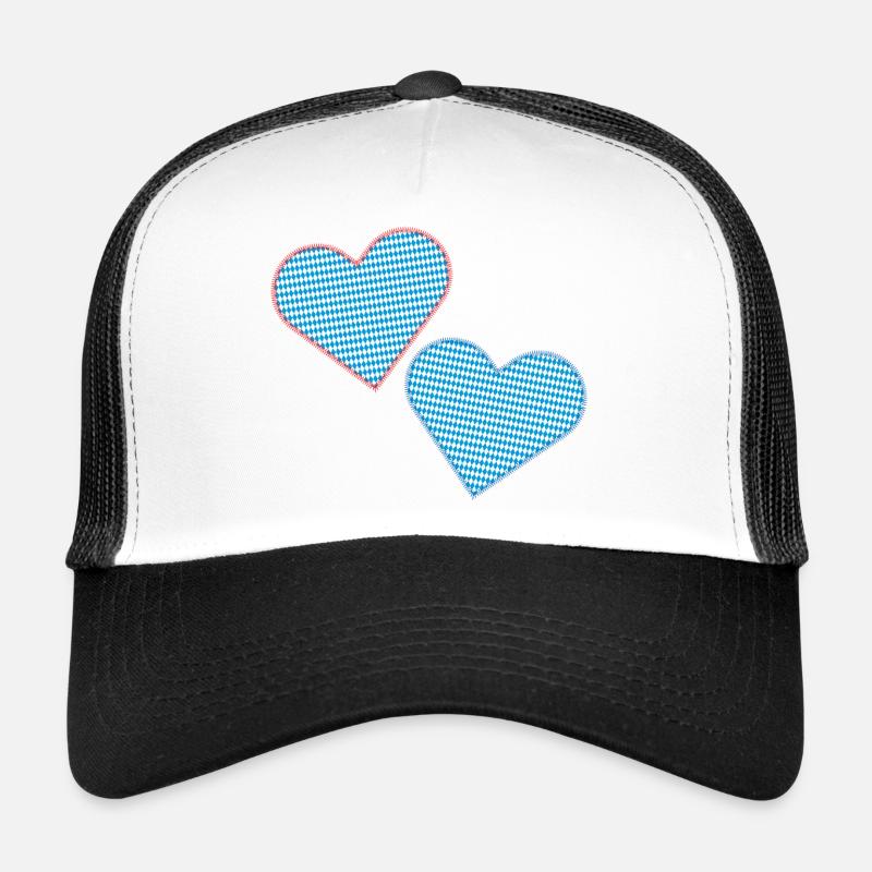 Des cœurs bavarois comme patchs Casquette trucker 
