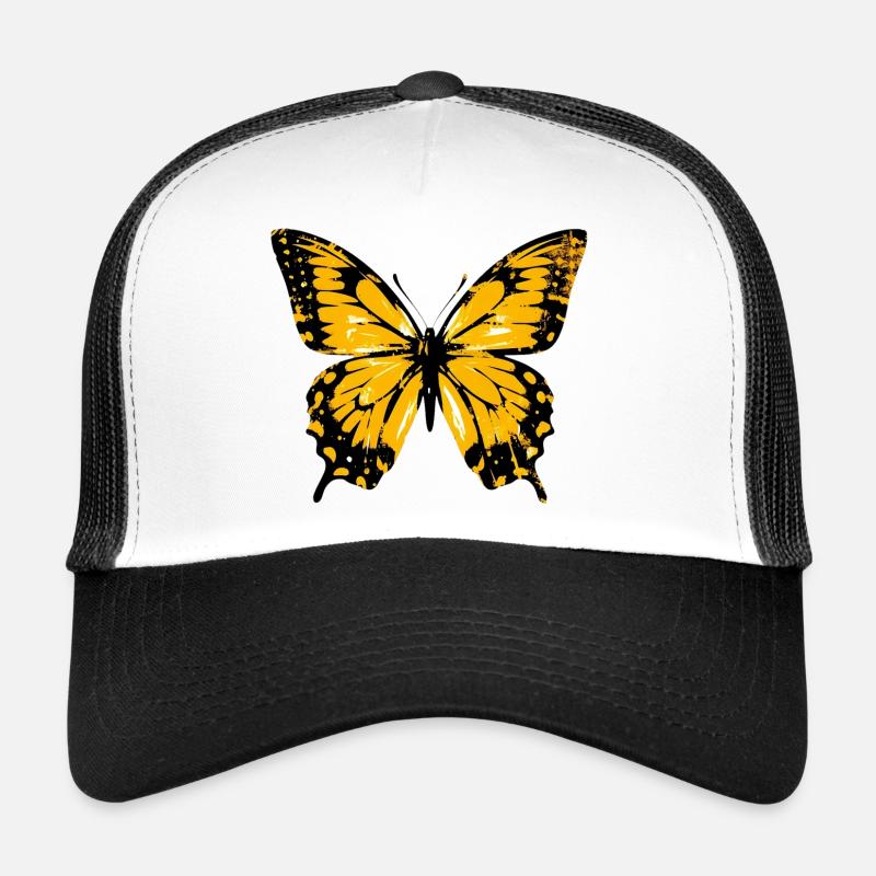 Schmetterling - Trucker Cap - Weiß/Schwarz