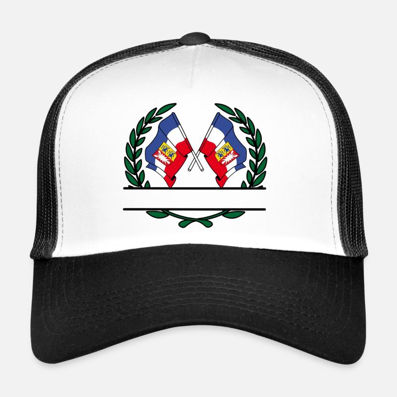 Drapeaux Schleswig Holstein couronne de laurier bannière - Casquette trucker  - blanc/noir