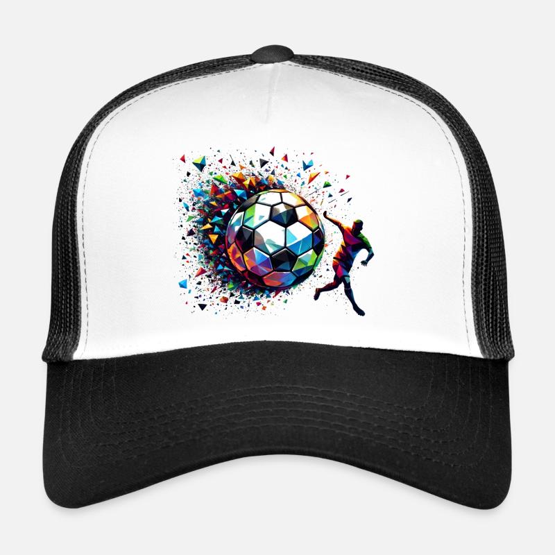 dynamic soccer player playing soccer Trucker Cap
