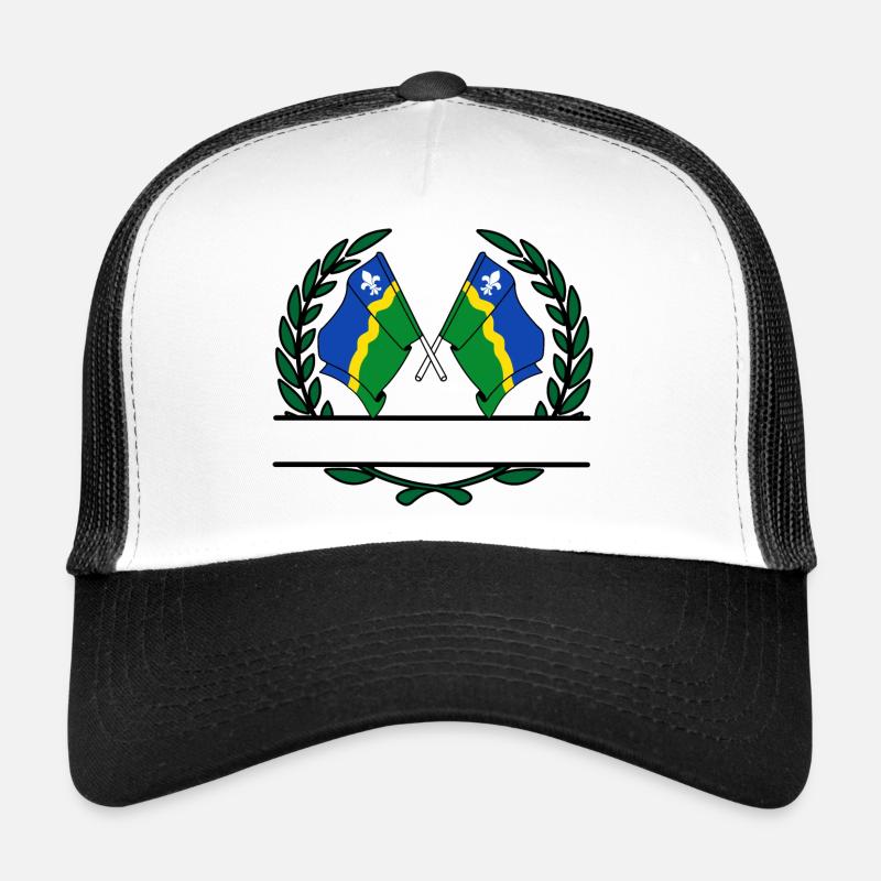 Drapeaux de la province du Flevoland, bannière de couronne de laurier Casquette trucker 