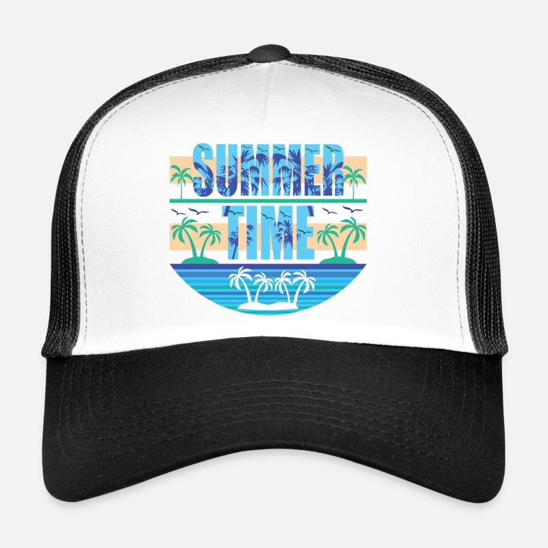Summer Time - Trucker Cap - Weiß/Schwarz