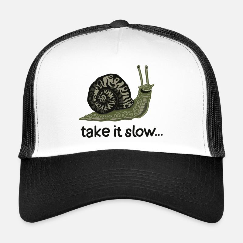 Schneck (Take it slow) - Trucker Cap - Weiß/Schwarz